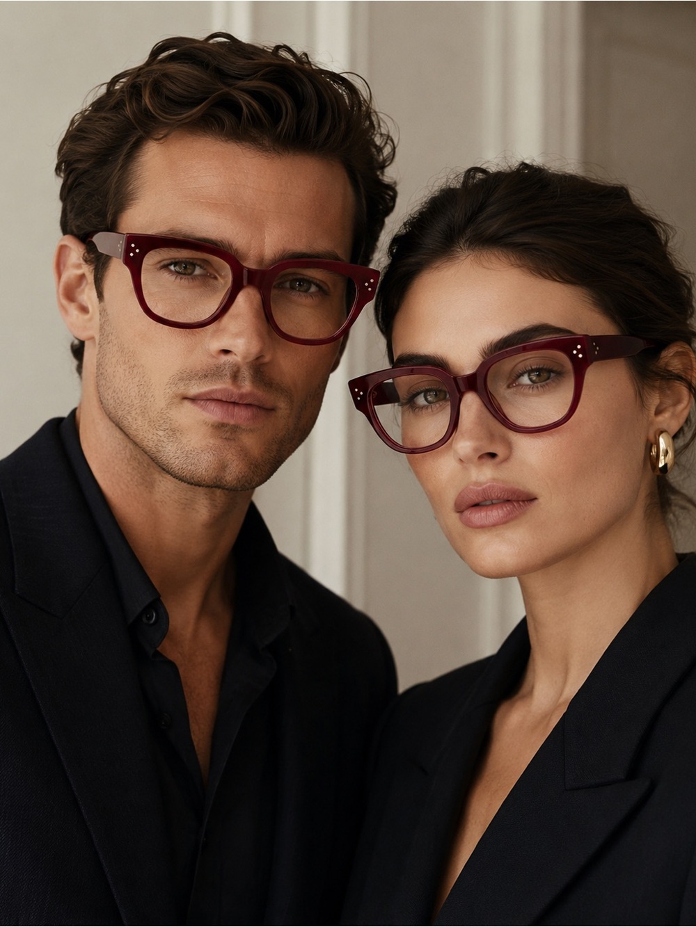 CELINE 3 Dots Square Gender Neutral Red CL50066I Eyeglasses NWT Full Inclusion